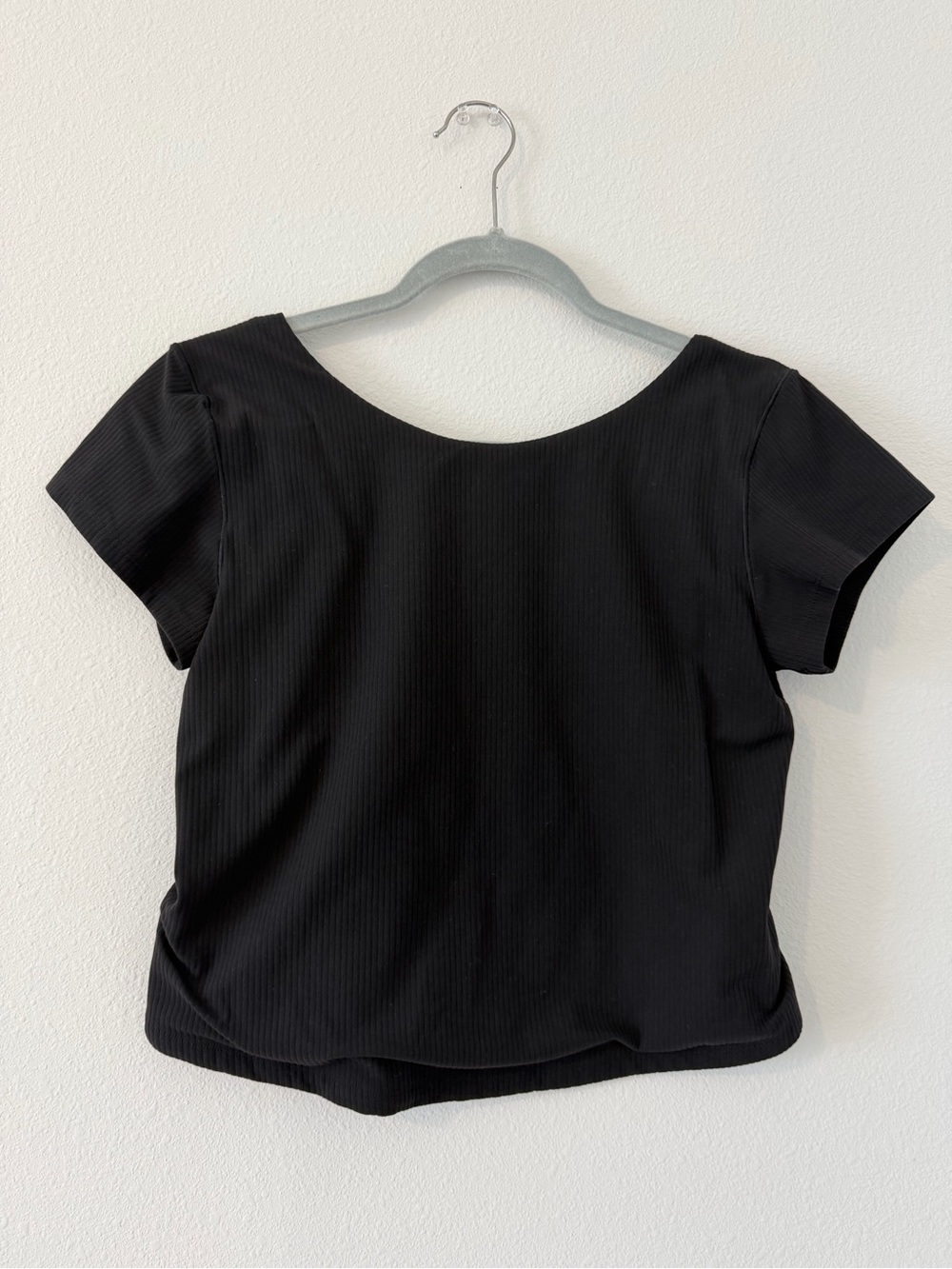 aerie Black Scoop Neck Short Sleeve Top